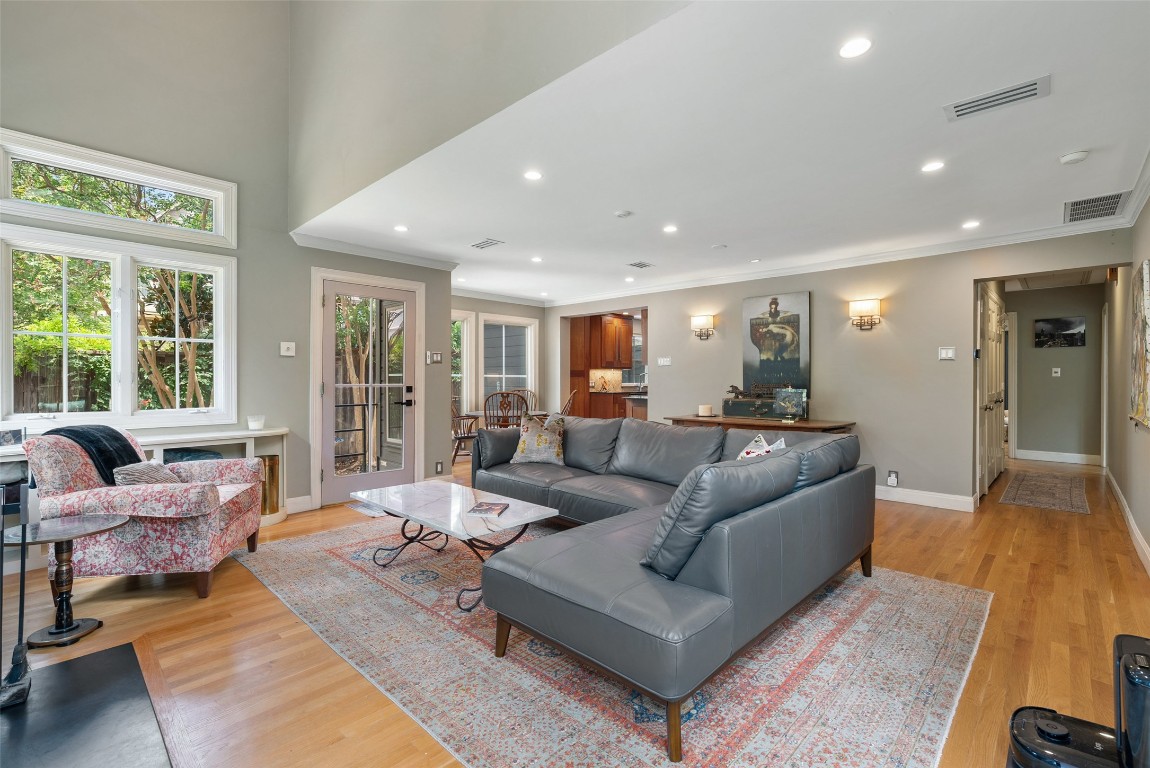 2208 Mountain View Road Austin, TX 78703 - Photo 17 of 39 a living room with furniture and a large window