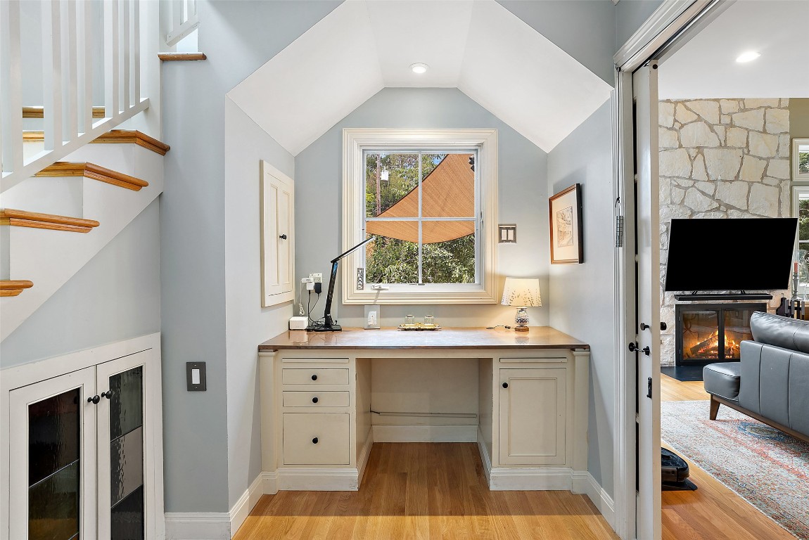 2208 Mountain View Road Austin, TX 78703 - Photo 18 of 39 a view of a living room and a flat screen tv