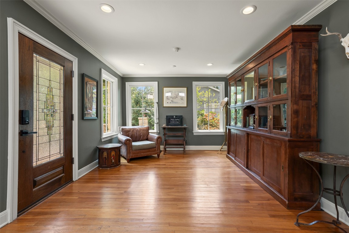2208 Mountain View Road Austin, TX 78703 - Photo 5 of 39 a living room with furniture and a fireplace