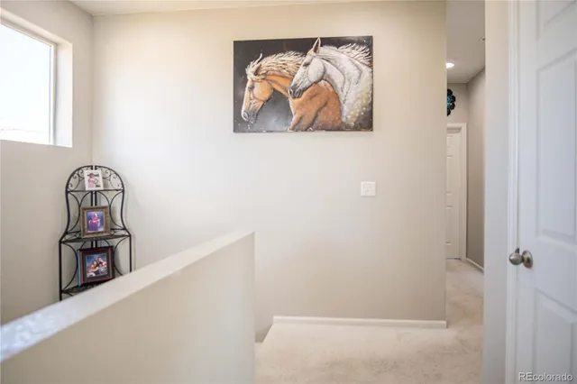 a view of a hallway with closet