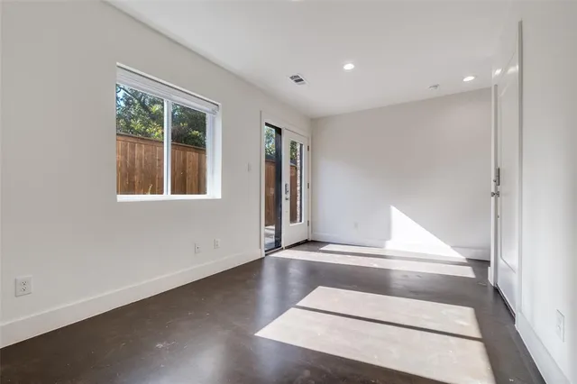 a view of a television with a yard