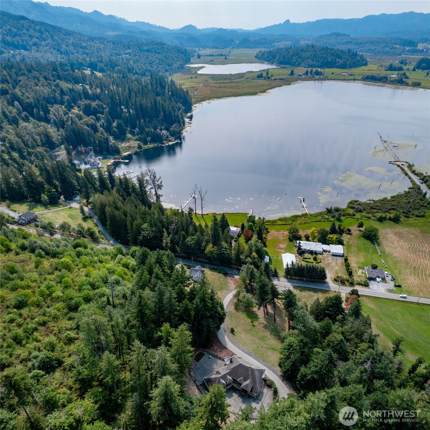 24123 Old Day Creek Road Sedro-Woolley, WA 98284 - Photo 3 of 40 an aerial view of residential house with outdoor space and river