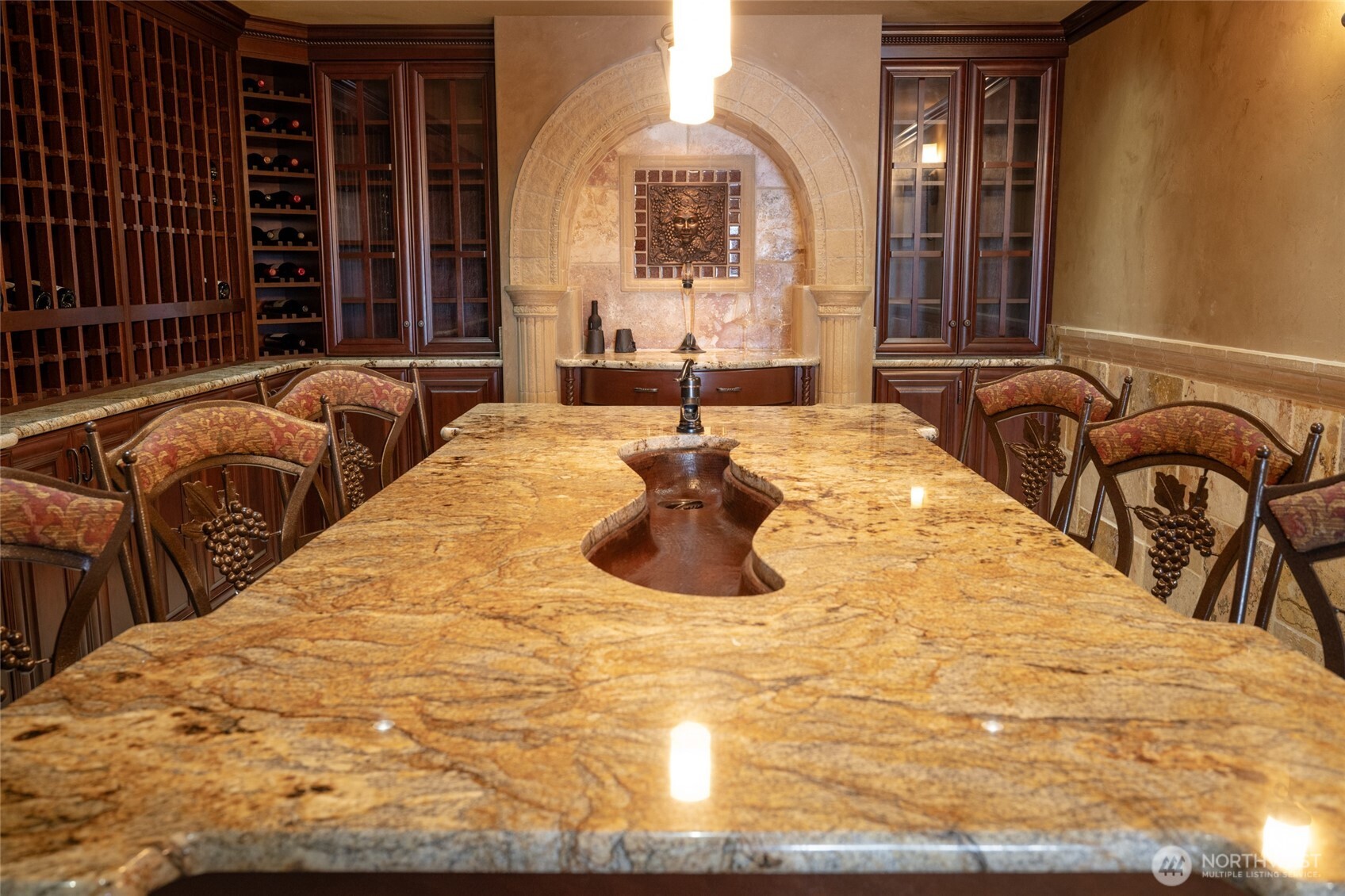 24123 Old Day Creek Road Sedro-Woolley, WA 98284 - Photo 32 of 40 a bathroom with a granite countertop sink and a mirror