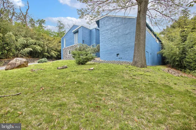 a backyard of a house with lots of green space