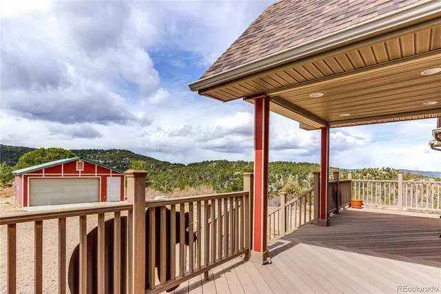 a view of city from a balcony