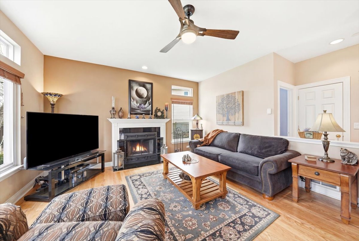 334 Clearview Circle Round Lake, IL 60073 - Photo 11 of 36 a living room with fireplace furniture and a flat screen tv