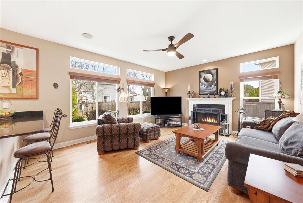 334 Clearview Circle Round Lake, IL 60073 - Photo 10 of 36 a living room with furniture a fireplace and a flat screen tv