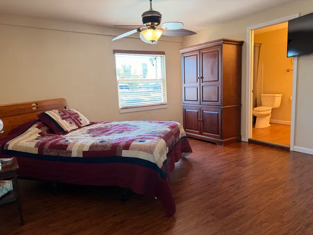 a living room with furniture