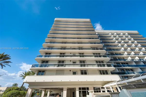 a view of a building from a balcony