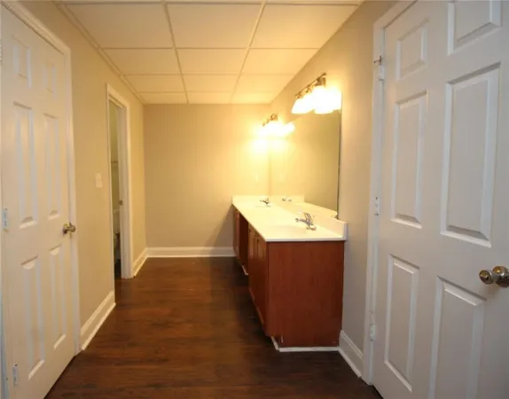 an empty room with windows