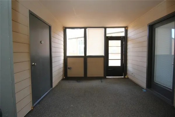 a view of a glass door