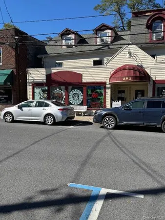 a car parked in front of a building