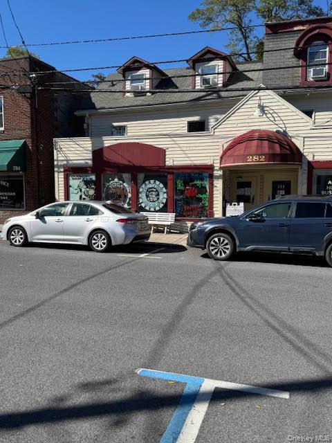 a car parked in front of a building