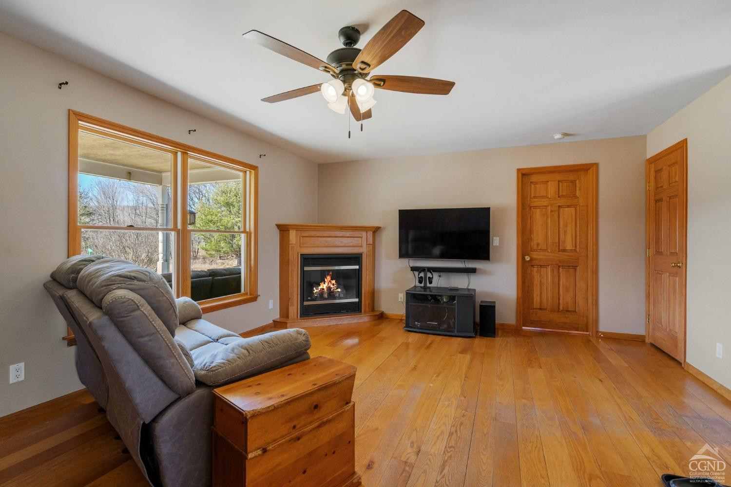 16 Deerfield Circle Copake, NY 12516 - Photo 6 of 40 a living room with furniture a flat screen tv and a fireplace