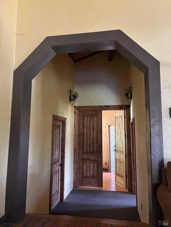 a view of wooden door