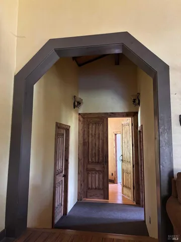 a view of wooden door