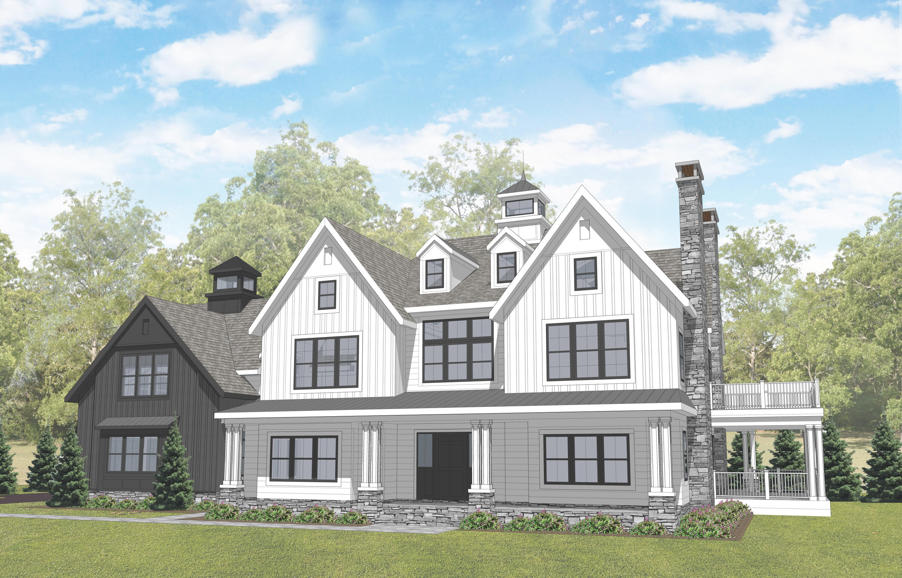 230 West Road New Canaan, CT 06840 - Photo 1 of 5 a front view of a house with a garden and plants