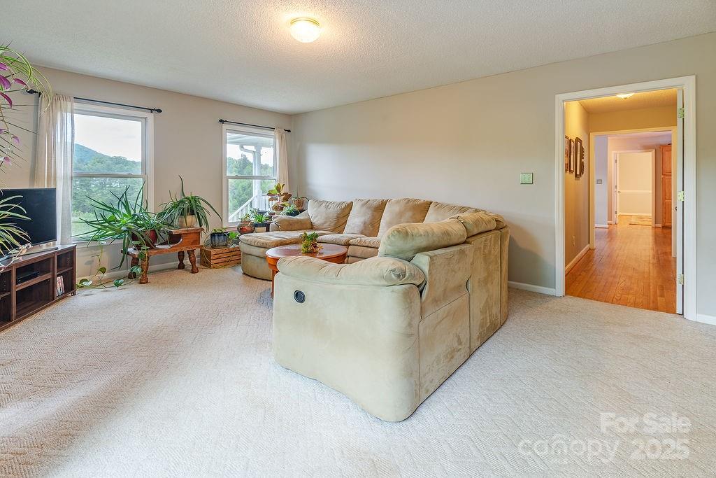 908 Newfound Road Leicester, NC 28748 - Photo 25 of 46 a living room with furniture and a large window