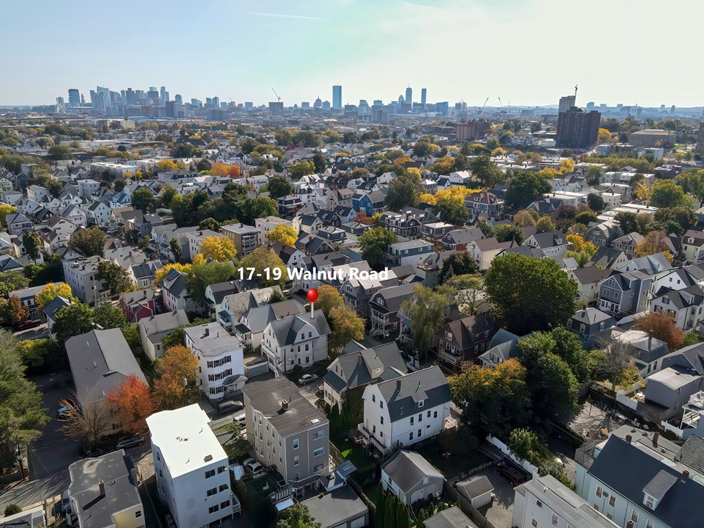 17-19 Walnut Road Somerville, MA 02145 - Photo 42 of 42 an aerial view of a city with lots of residential buildings