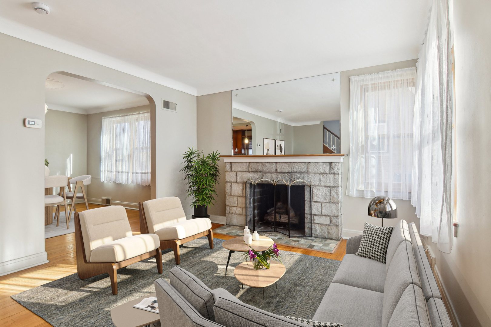 38 Northgate Road Riverside, IL 60546 - Photo 6 of 52 a living room with furniture and a fireplace