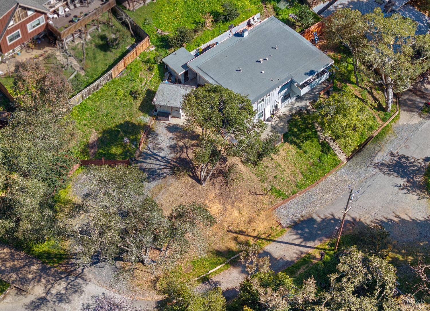 320 Tennessee Avenue Mill Valley, CA 94941 - Photo 6 of 7 aerial view of a house with a yard and a fountain