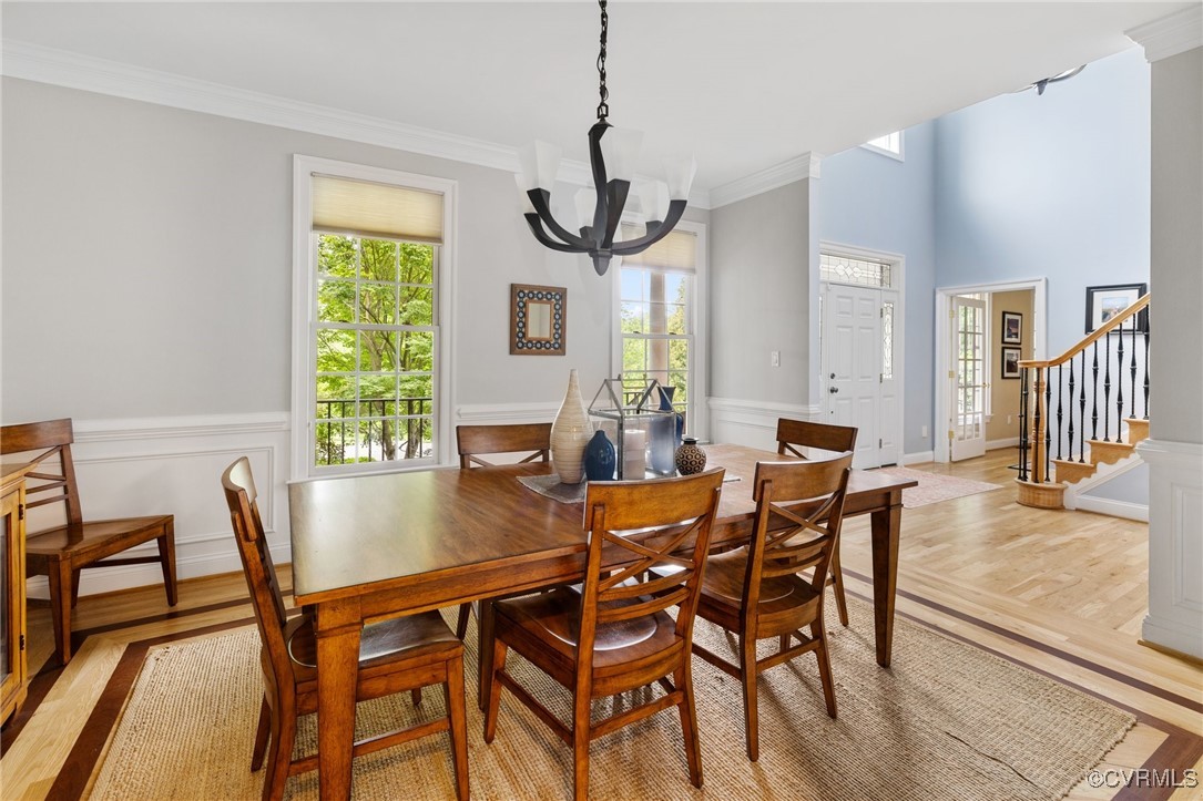 14149 Riverdowns S Drive Midlothian, VA 23113 - Photo 14 of 48 Formal Dining room featuring a chandelier, crown m