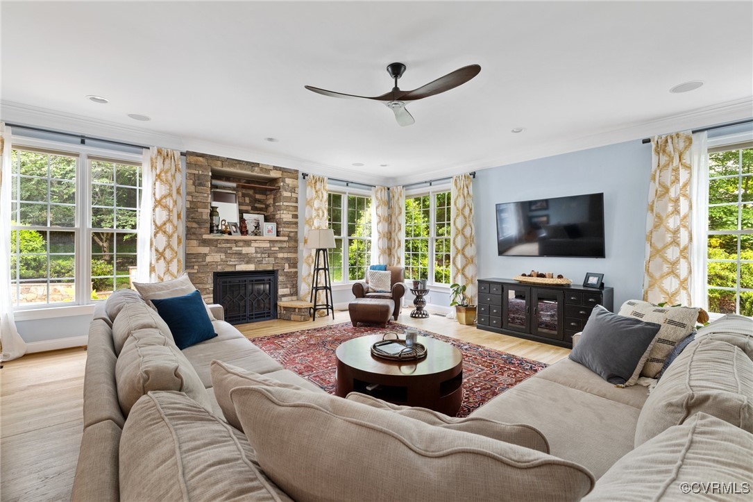14149 Riverdowns S Drive Midlothian, VA 23113 - Photo 16 of 48 Living area with ceiling fan, wood finished floors