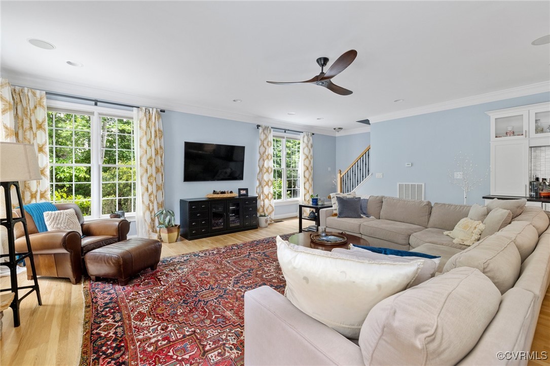 14149 Riverdowns S Drive Midlothian, VA 23113 - Photo 17 of 48 Living area featuring ornamental molding, a ceilin