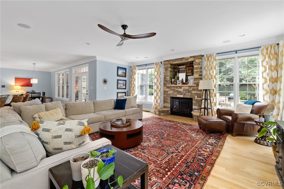 14149 Riverdowns S Drive Midlothian, VA 23113 - Photo 18 of 48 Living area with ornamental molding, ceiling fan,