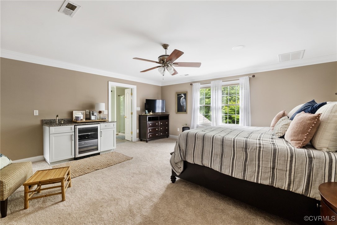 14149 Riverdowns S Drive Midlothian, VA 23113 - Photo 24 of 48 Bedroom with beverage cooler, bar with sink, light