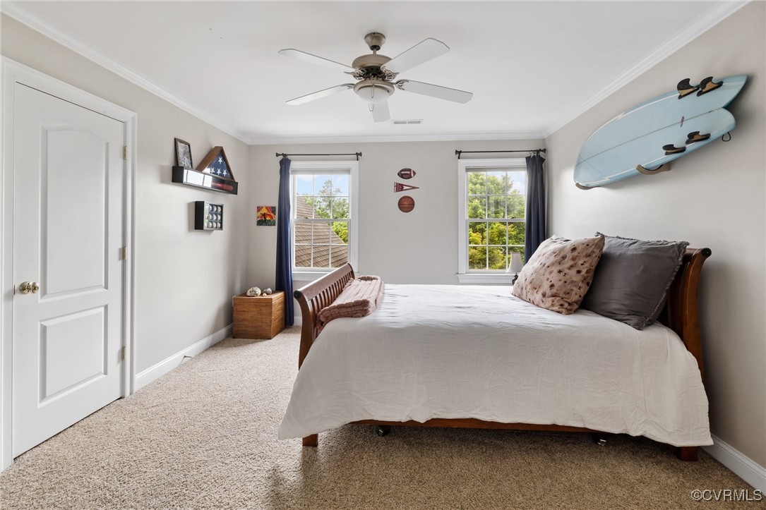 14149 Riverdowns S Drive Midlothian, VA 23113 - Photo 29 of 48 Carpeted bedroom with baseboards, crown molding, a
