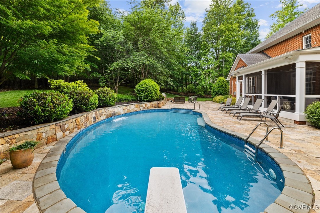 14149 Riverdowns S Drive Midlothian, VA 23113 - Photo 43 of 48 Swimming pool featuring a sunroom, a patio, a divi