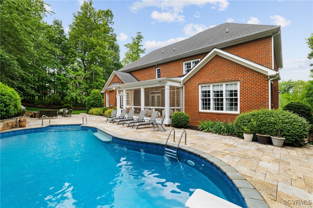 14149 Riverdowns S Drive Midlothian, VA 23113 - Photo 45 of 48 Swimming pool with a patio area and a sunroom