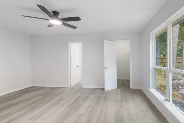 an empty room with a window