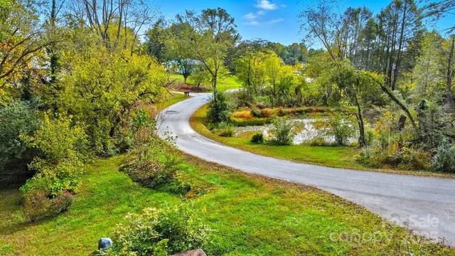a view of a garden with a fountain