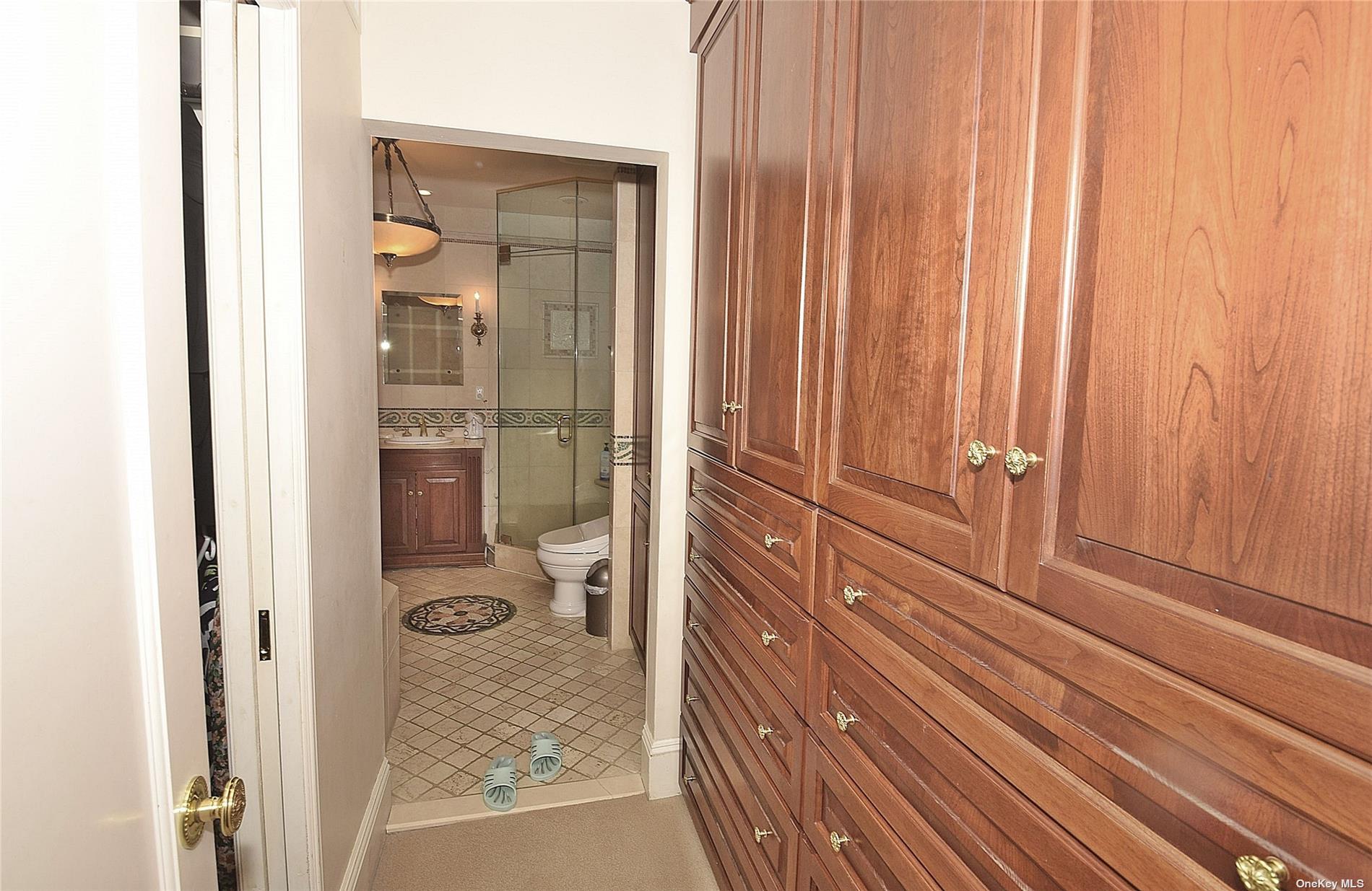 539 Manhasset Woods Road Manhasset, NY 11030 - Photo 19 of 30 a bathroom with a granite countertop window