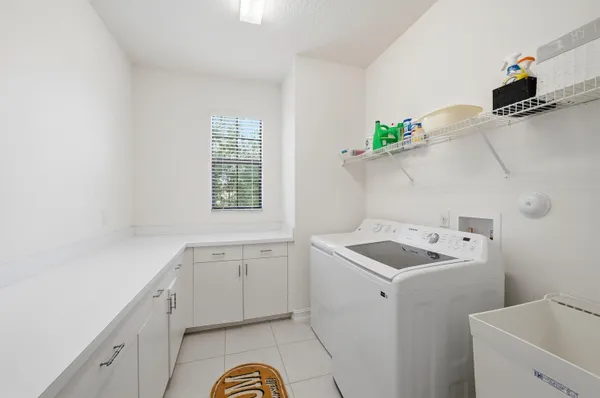 a view of small space with racks on the wall