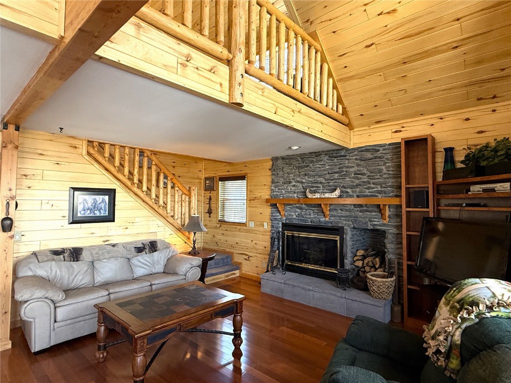 1387 High Creek Road Fairplay, CO 80440 - Photo 13 of 47 a living room with furniture and a fireplace