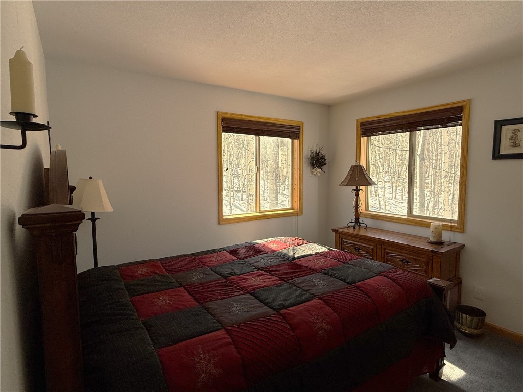 1387 High Creek Road Fairplay, CO 80440 - Photo 14 of 47 a bedroom with a bed and wooden floor