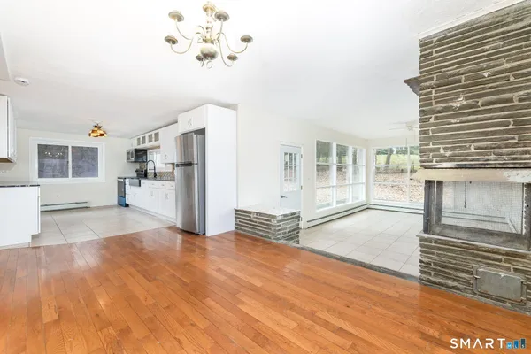 a view interior of a house with wooden floor