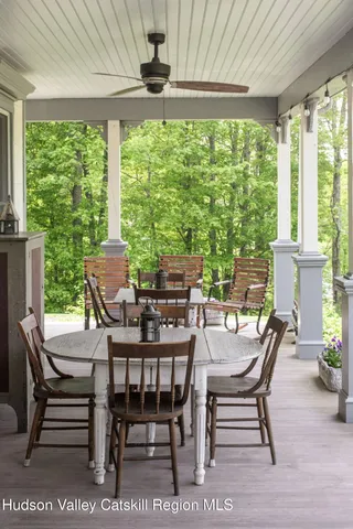 a room with a couch and a window
