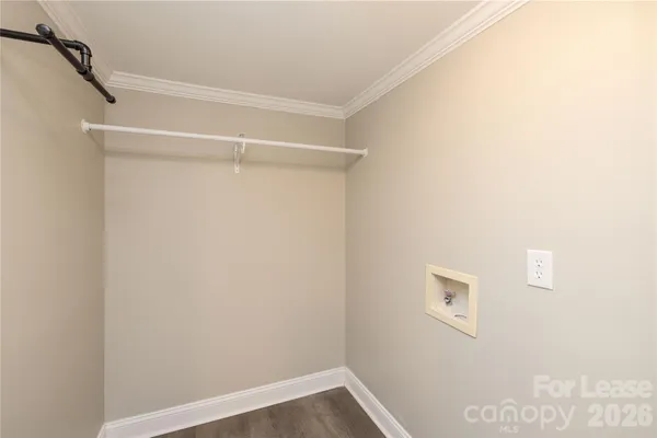 a view of small space with racks on the wall