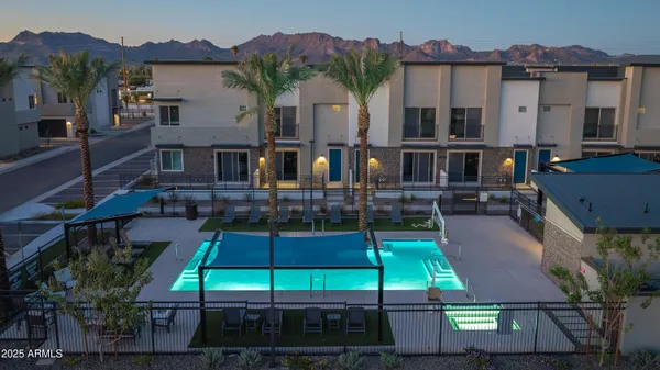 an aerial view of a house