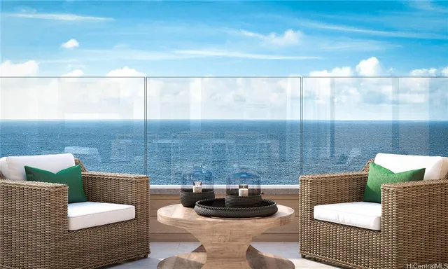 a living room with furniture and a lamp