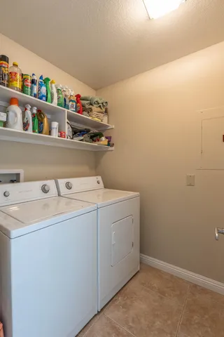 a view of a park with palm trees