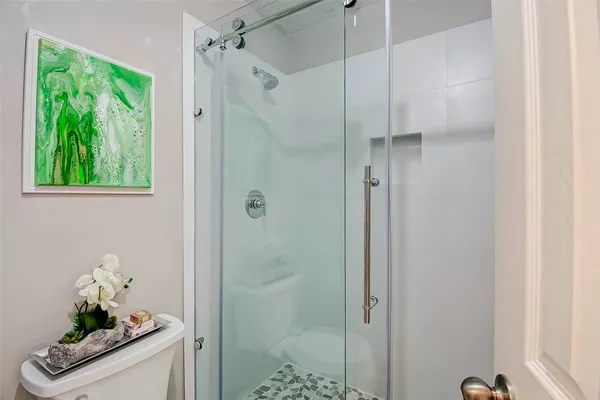 a bathroom with a shower