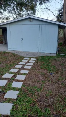 a backyard of a house