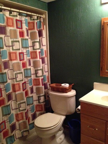 795 Amanda Road New Lenox, IL 60451 - Photo 18 of 24 a white toilet sitting next to a shower curtain