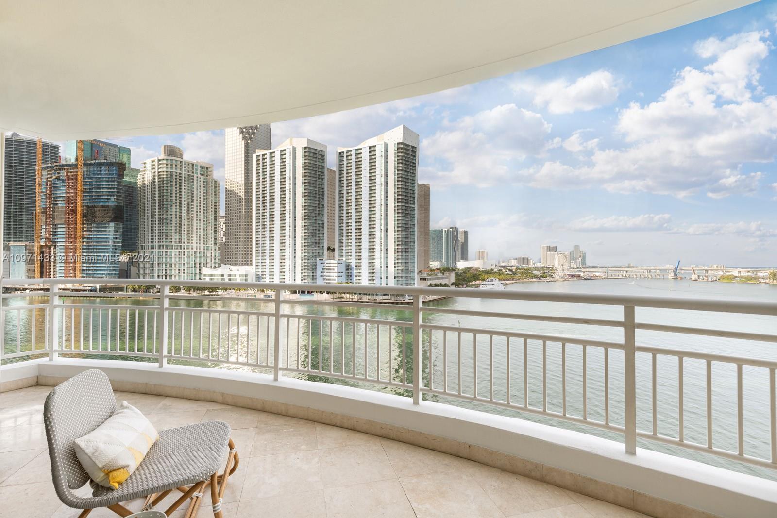848 Brickell Key Drive, Unit 904 Miami, FL 33131 - Photo 21 of 31 a view of a balcony with lake view and city view