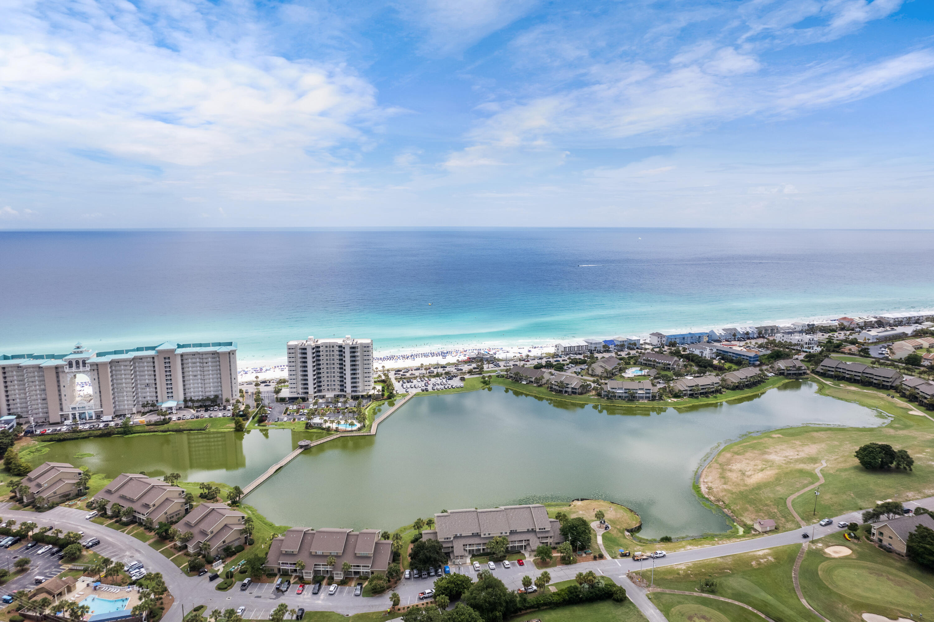 48 Stewart Lake Cove, Unit 194 Miramar Beach, FL 32550 - Photo 45 of 57 an aerial view of a houses with swimming pool and outdoor space